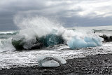  Der schwarze Strand beim Jökulsárlón 