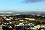  Blick von der Hallgrimskirkja Reykjavik Richtung Perlan (Wasserspeicher) 