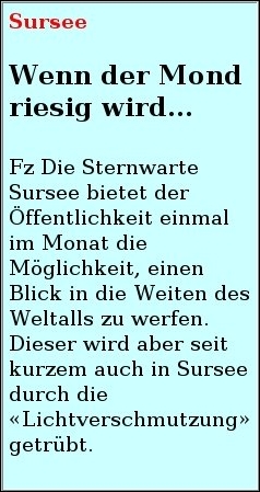  Surseerwoche : Wenn der Mond riesig wird ... 