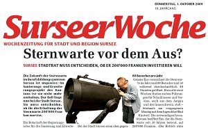 Die Sternwarte Sursee vor dem Aus ?